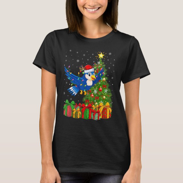 Bluebird   Xmas Holiday Santa Bluebird Christmas T T Shirt (Framsida)