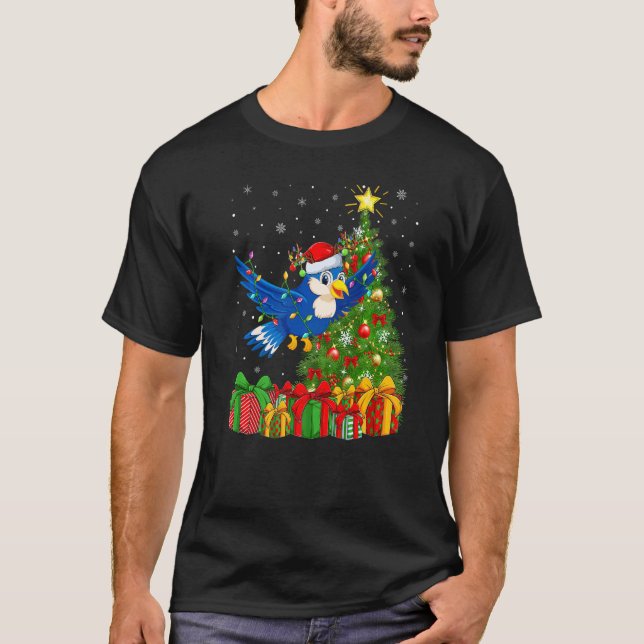 Bluebird  Xmas Holiday Santa Bluebird Christmas Tr T Shirt (Framsida)
