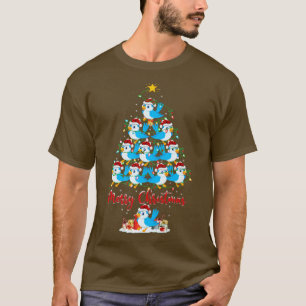 Bluebirds Älskare Julafton Matching Santa Bluebird T Shirt