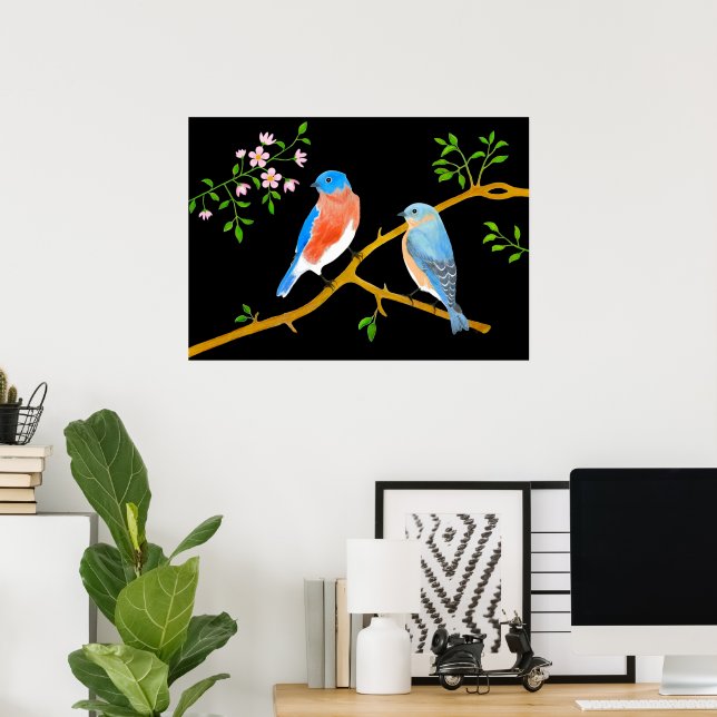 Bluebirds Black Poster (Hemmakontoret)