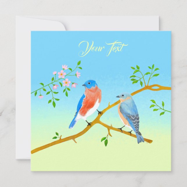 Bluebirds Blek - blått kort och platta Gröntar (Framsida)