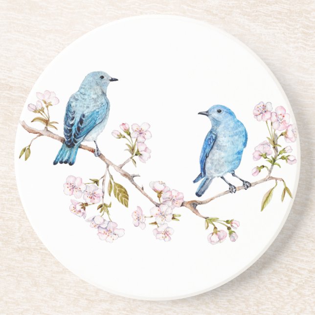 Bluebirds i bergsområdena vid Sakura Gren Underlägg (Framsidan)