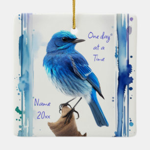 Bluebirds, motiv, en dag i taget julgransprydnad keramik