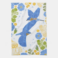 Bluebirds och blommor