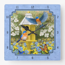 Bluebirds och Hexagon Birdhouse Blue
