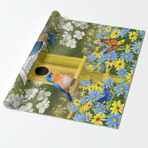 Bluebirds och Round Birdhouse Presentpapper