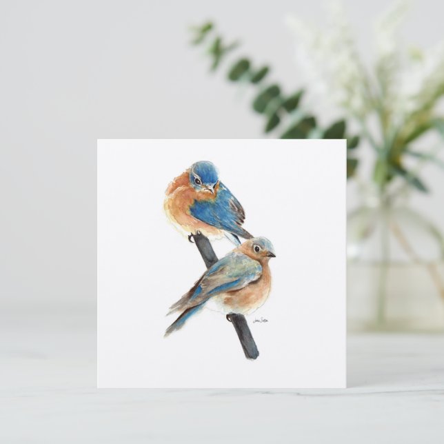 Bluebirds par vattenfärgsbilder (Stående Fram)