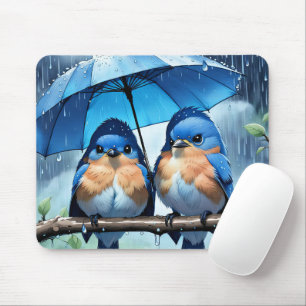 Bluebirds under paraplyer musmatta