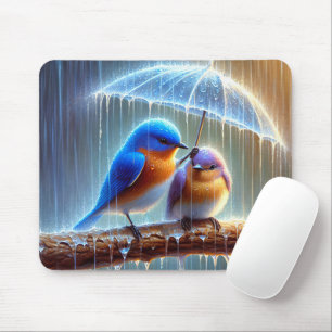 Bluebirds under paraplyer musmatta