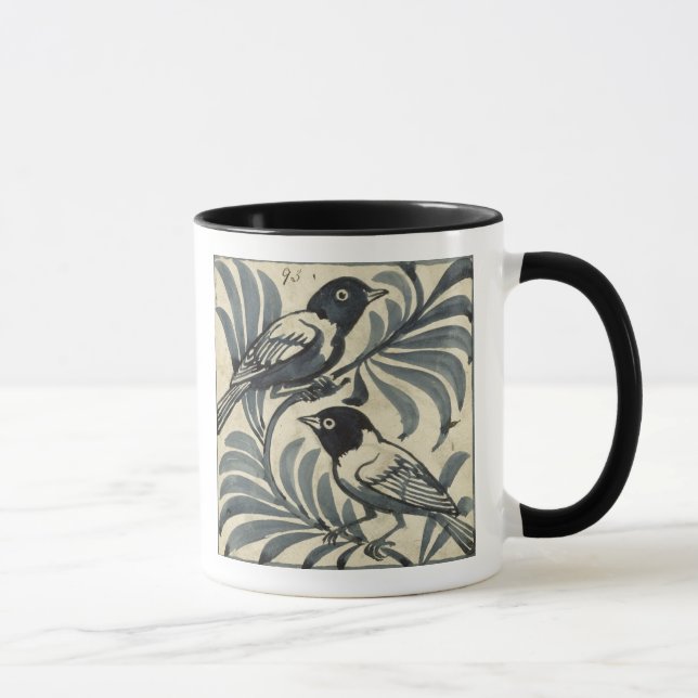 Bluebirds (w/c på papper) mugg (Höger)