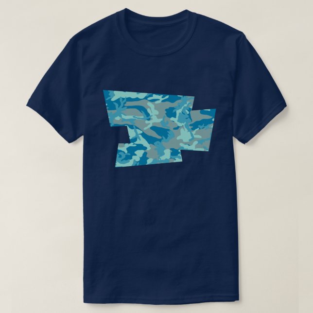 BlueBlast Camo Mönster Blown Pixel T Shirt (Design framsida)