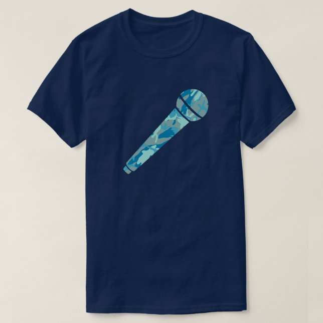 BlueBlast Camo Mönster Microphone T Shirt (Design framsida)