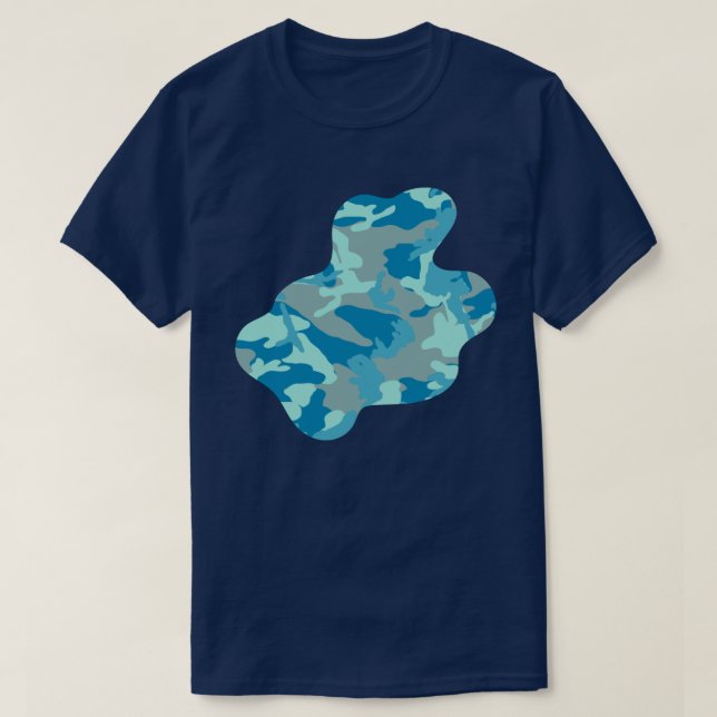 BlueBlast Camo Mönster Paint Splat v3 T Shirt (Design framsida)