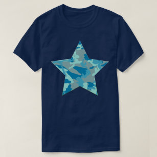 BlueBlast Camo Mönster Star T Shirt