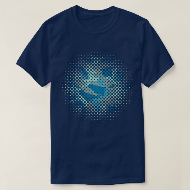 BlueBlast Kamouflage Mönster Halftone T Shirt (Design framsida)