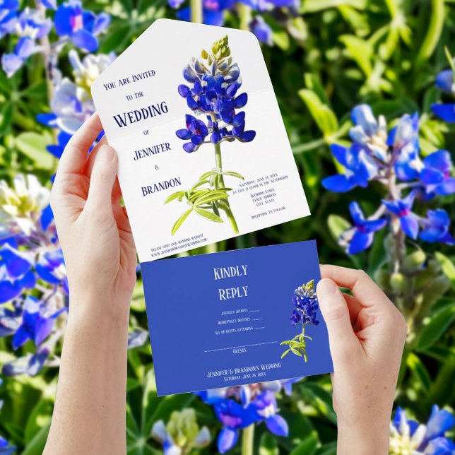 Bluebonnet Blommigt on White, Bröllop (Skapare uppladdad)