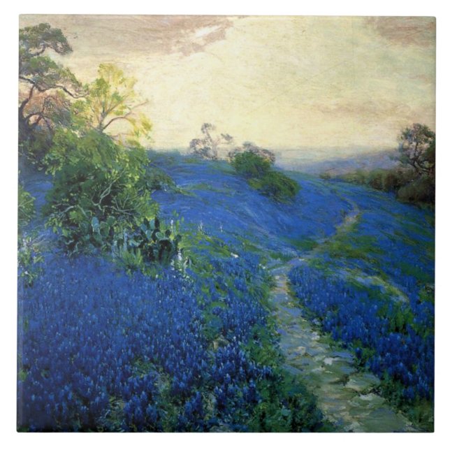 Bluebonnet Fält, Julian Onderdonk-målning, Kakelplatta (Framsidan)