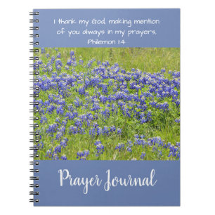 Bluebonnet Flowers Christian Prayer Journal Anteckningsbok