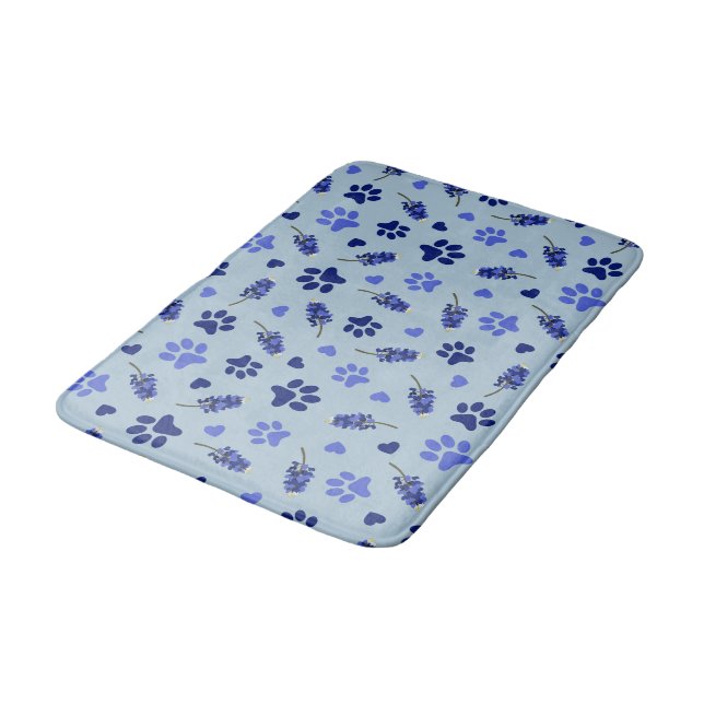Bluebonnet Hund Bowl Mat - Texas Matande Mat Badrumsmatta (Vinklad)