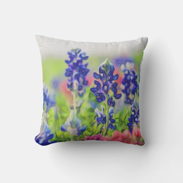 Bluebonnet kudder kudde (Framsida)