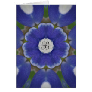 Bluebonnet Monogram Hälsningskort