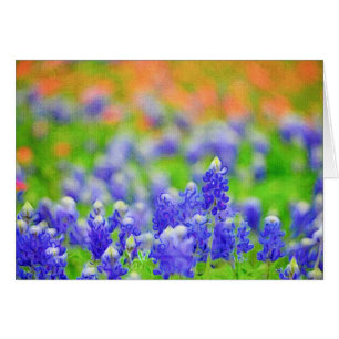 Bluebonnet på kanfas hälsningskort