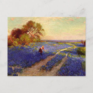 Bluebonnet Scene med Girl Vykort