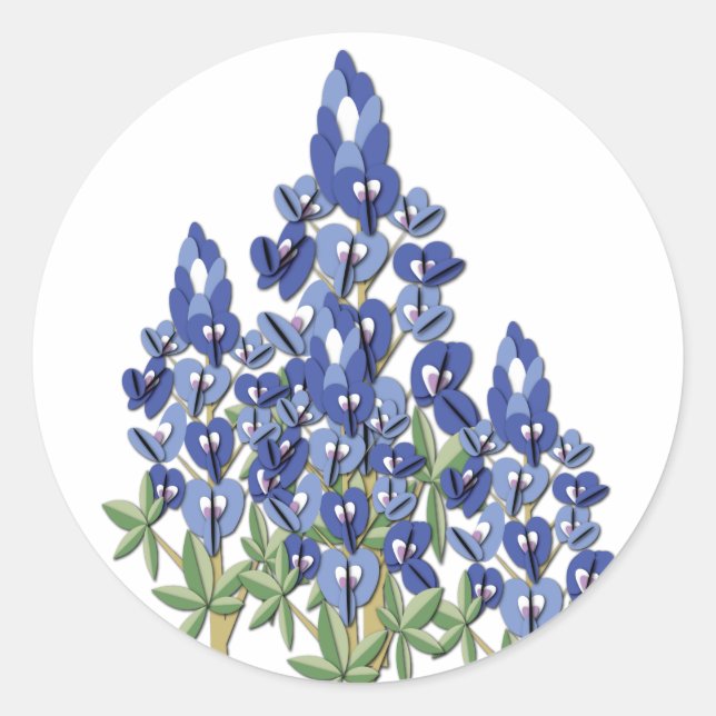 Bluebonnet Sticker Runt Klistermärke (Framsida)