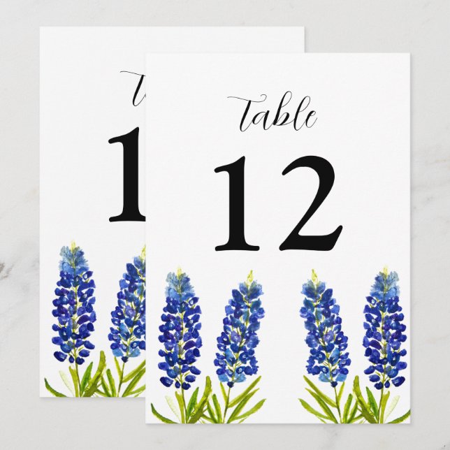 Bluebonnet Texas Blommigt WildblommBlue Bröllop Inbjudningar (Fram/baksida)
