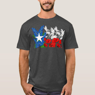 Bluebonnet Texas Flagga TShirt T Shirt