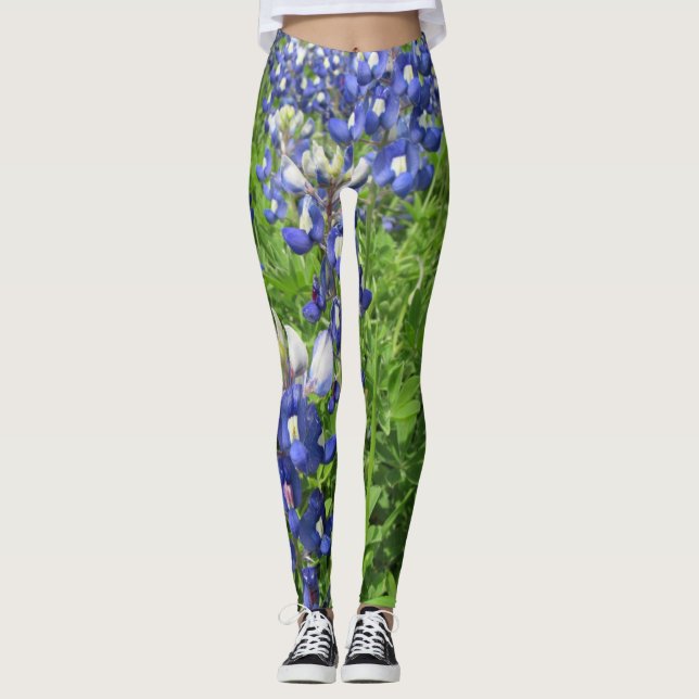 Bluebonnet Texas Wildblommor Leggings (Framsida)