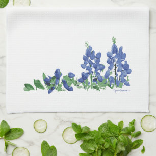 Bluebonnet Vild Flowers, Texas Flowers Kökshandduk