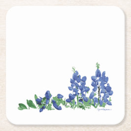 Bluebonnet Vild Flowers, Texas Flowers Underlägg Papper Kvadrat