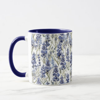 Bluebonnet Wildblomme Mönster, Texas State Flower Mugg