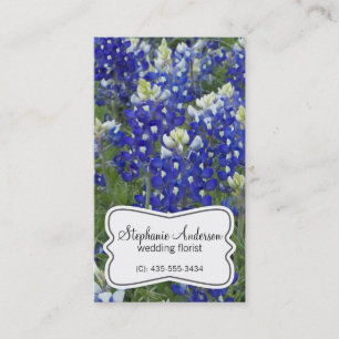 Bluebonnetfält blommar blomsterhandlarevisitkorte visitkort