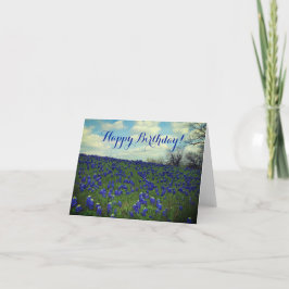 Bluebonnets Blåa blommor Texas Birthday Blommigt T Tack Kort
