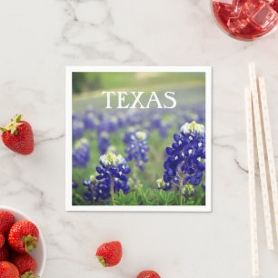 Bluebonnets Blåa blommor Texas Blommigt Pappersservett