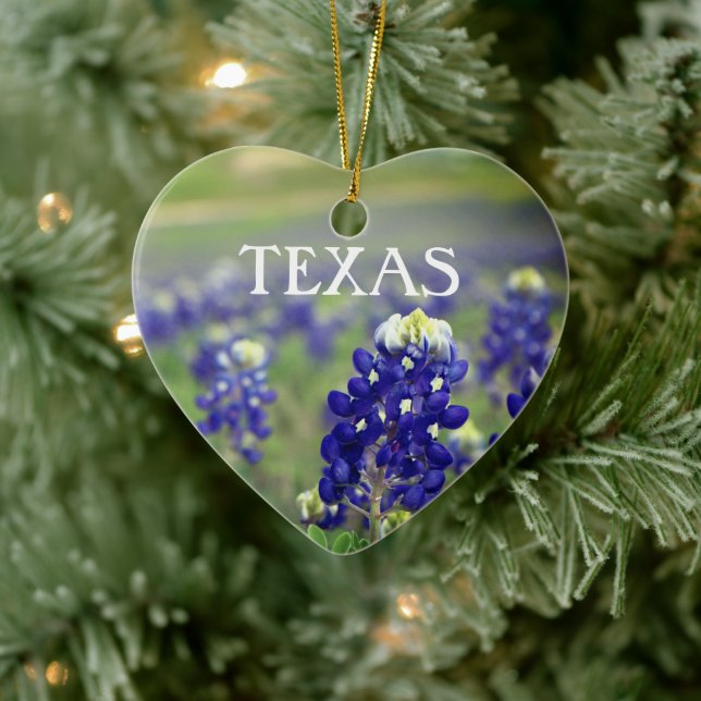 Bluebonnets Blåa blommor Texas Texan Blommigt Julgransprydnad Keramik (Träd)