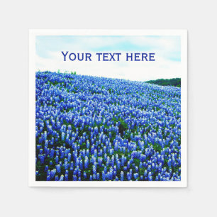 Bluebonnets Blåa blommor Texas Texan Blommigt Pappersservett