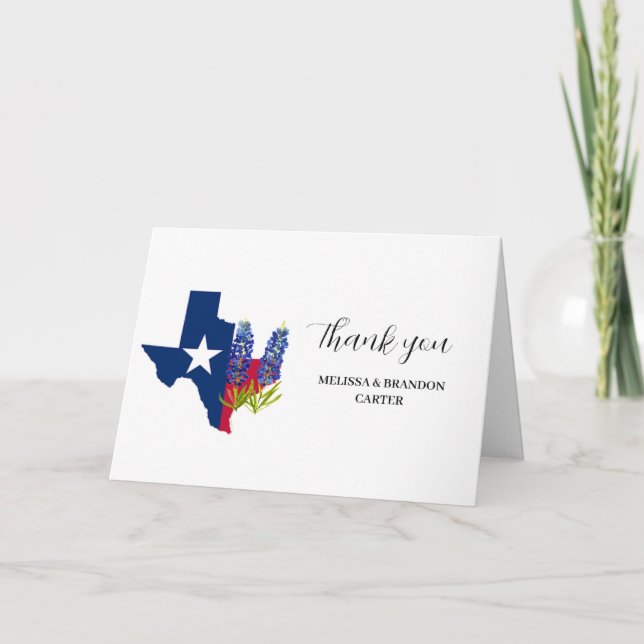 Bluebonnets Blue Blommigt Texas Bröllop Tack (Framsida)