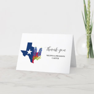 Bluebonnets Blue Blommigt Texas Bröllop Tack Kort