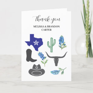 Bluebonnets Blue Blommigt Texas Bröllop Tack Kort