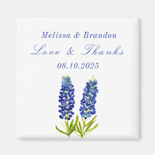 Bluebonnets Blue Blommigt Texas Bröllop Tack Magnet
