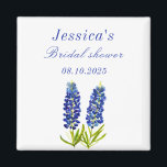 Bluebonnets Blue Blommigt Texas Möhippa Magnet<br><div class="desc">Blånät,  Möhippor för vattenfärgsblått blommigt. Texas statsblommor. Unik,  handmålad teckning av konstnären Monika Howarth. Du kan anpassa den med dina detaljer.</div>