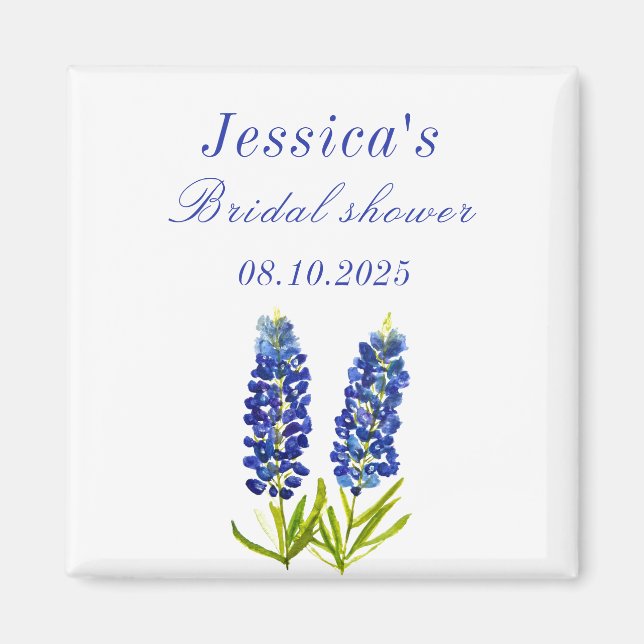 Bluebonnets Blue Blommigt Texas Möhippa Magnet (Framsidan)