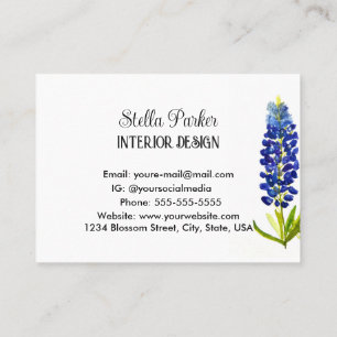 Bluebonnets Elegant Blommigt Texas Affärskort Visitkort