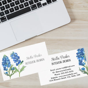 Bluebonnets Elegant Blommigt Texas Affärskort Visitkort