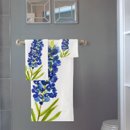 Bluebonnets Texas State Blåa blommor Watercolor