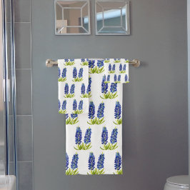 Bluebonnets Texas State Blåa blommor Watercolor Ba