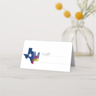 Bluebonnets Watercolor Texas Flower Blommigt Bröll Placeringskort